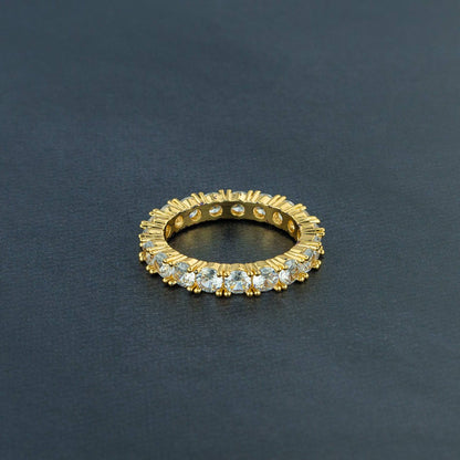 One Row Solitaire Ring
