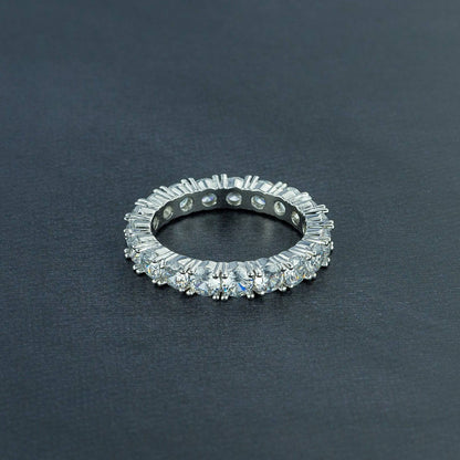 One Row Solitaire Ring