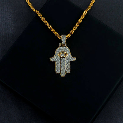 Iced Hamsa Pendant