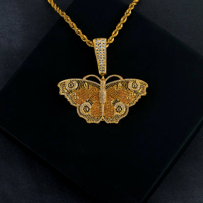 Iced Butterfly Pendant