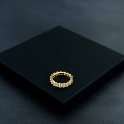 One Row Solitaire Ring