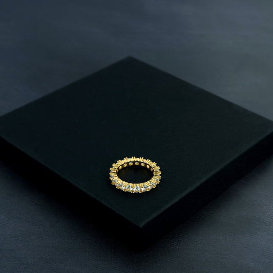 One Row Solitaire Ring