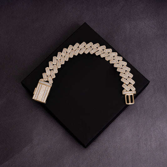 ICERIME 20mm Baguette Cuban Bracelet