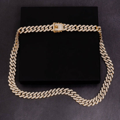 12mm Iced Prong Cuban Chain