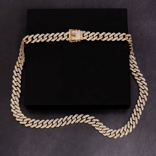 12mm Iced Prong Cuban Chain