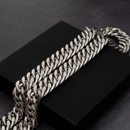 X Adjustable White Gold 22mm Cuban Chain