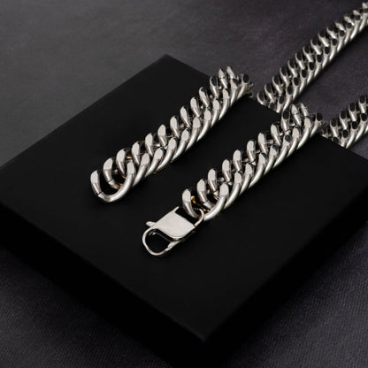X Adjustable White Gold 22mm Cuban Chain