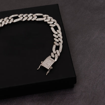 13mm Figaro & Cuban Link Bracelet