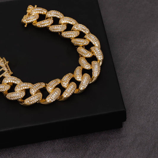 22mm Baguette Cuban Bracelet