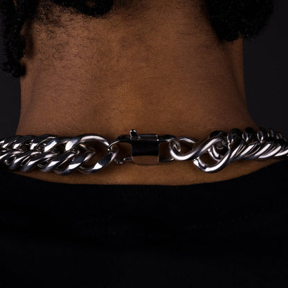 X Adjustable White Gold 22mm Cuban Chain