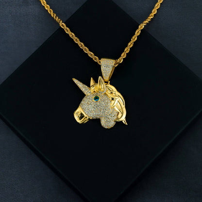 Iced Unicorn Pendant