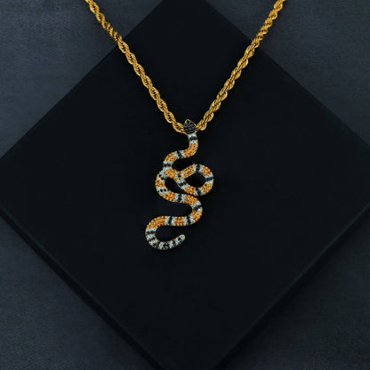 Iced Coral Snake Pendant