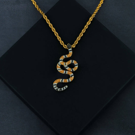 Iced Coral Snake Pendant