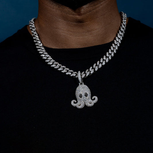 Iced Octopus Pendant w/ a Free Rope Chain