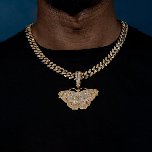 Iced Butterfly Pendant