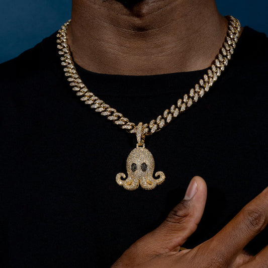 Iced Octopus Pendant w/ a Free Rope Chain