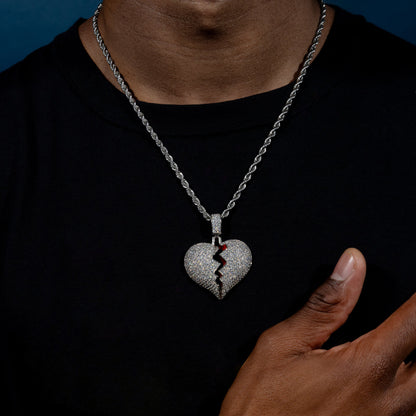 Frozen Heart Pendant w/ Rope Chain