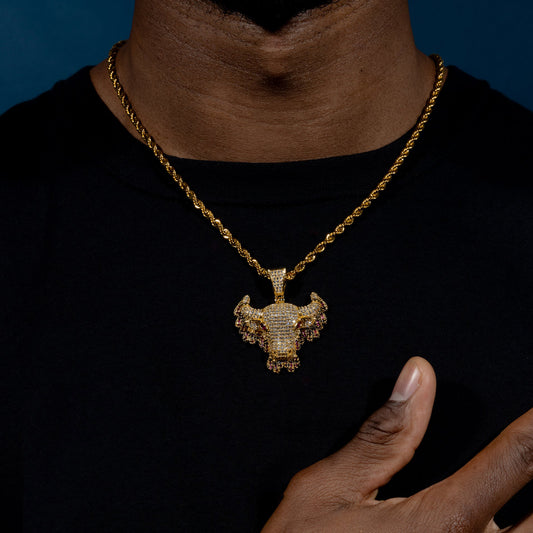 Iced Dripping Cow Pendant