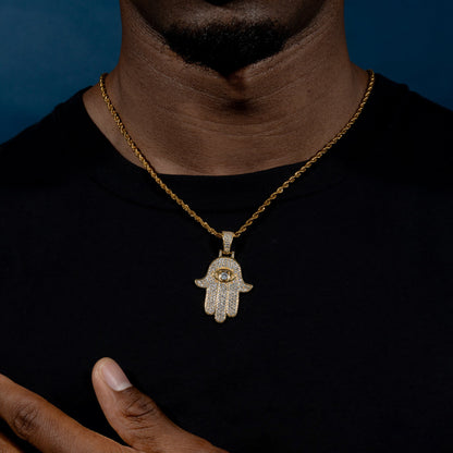 Iced Hamsa Pendant