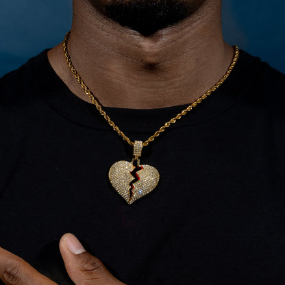 Frozen Heart Pendant w/ Rope Chain