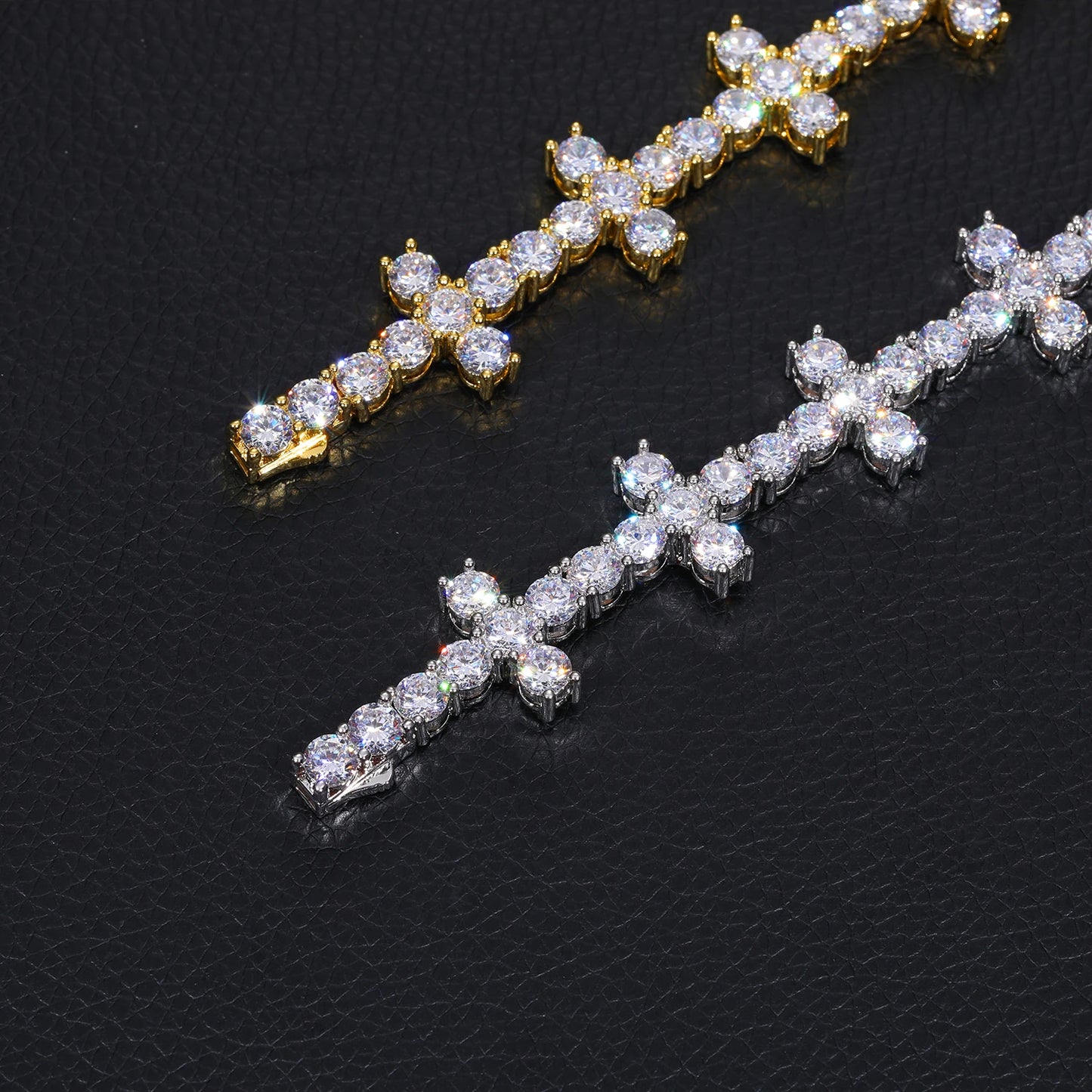 6mm Diamond Cross Tennis Necklace