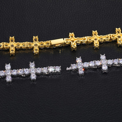6mm Diamond Cross Tennis Necklace