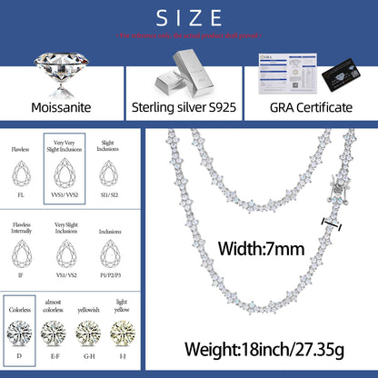 7mm sterling silver cross tennis chain