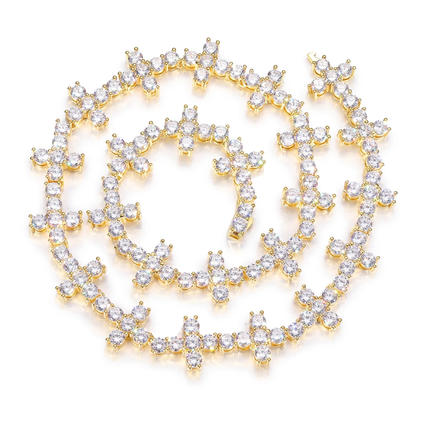6mm Diamond Cross Tennis Necklace