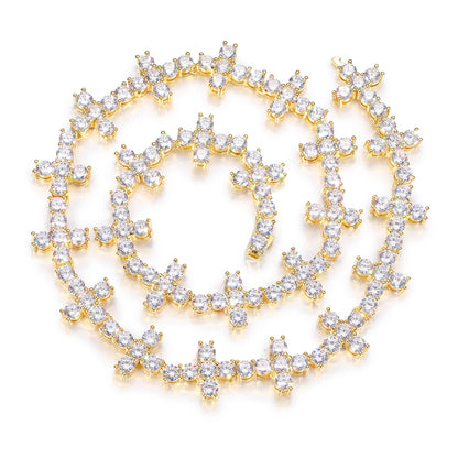 6mm Diamond Cross Tennis Necklace
