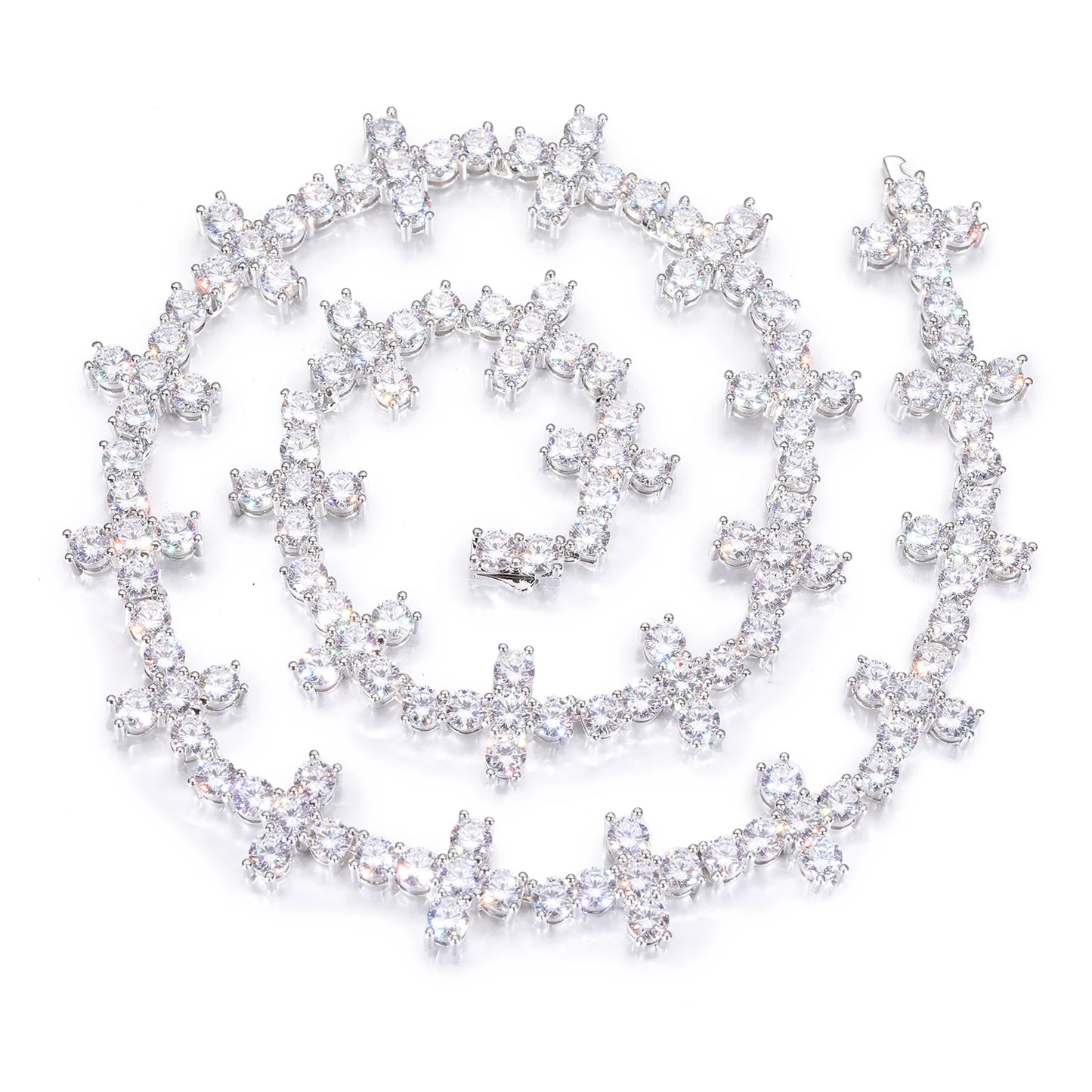 6mm Diamond Cross Tennis Necklace