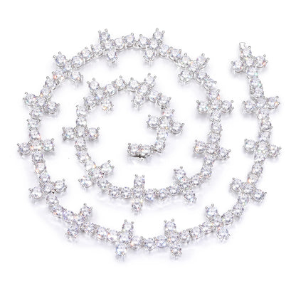 6mm Diamond Cross Tennis Necklace