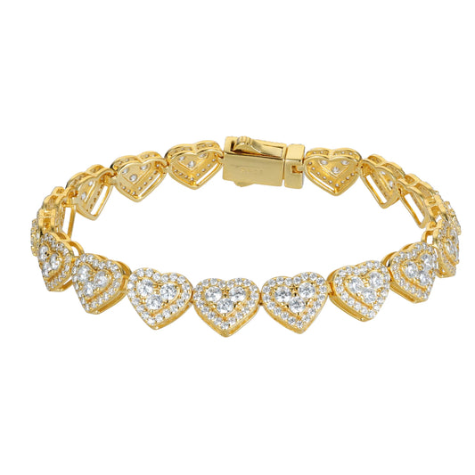 8mm Heart-Shaped Tennis Bracelet