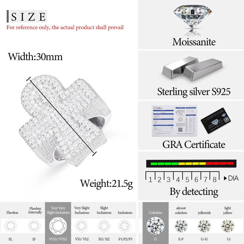 VVS Diamond Icy Crystal Cross Ring