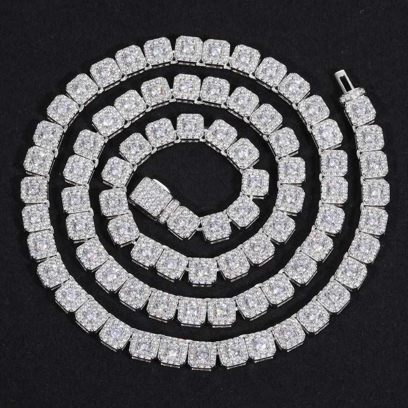 6mm 925 sterling silver ice crystal tennis chain