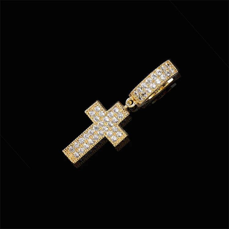Drip Faith Earrings丨Iced Out Cross Hoops