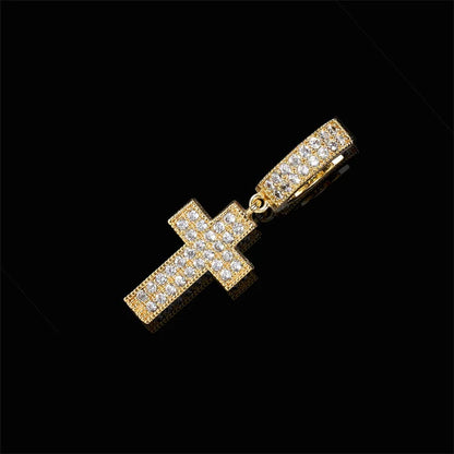Drip Faith Earrings丨Iced Out Cross Hoops