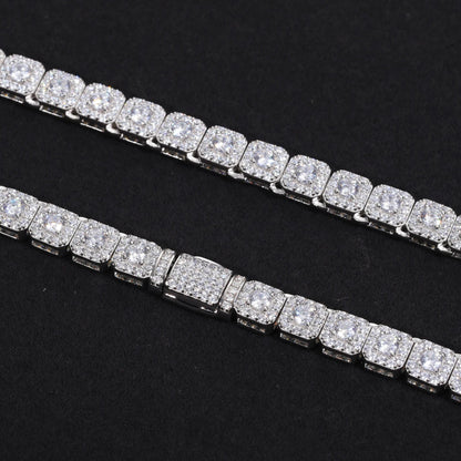 6mm 925 sterling silver ice crystal tennis chain