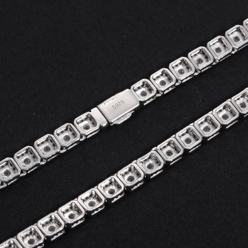 6mm 925 sterling silver ice crystal tennis chain