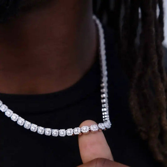 6mm 925 sterling silver ice crystal tennis chain