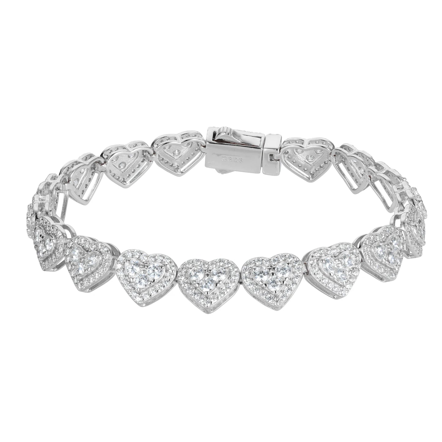 8mm Heart-Shaped Tennis Bracelet