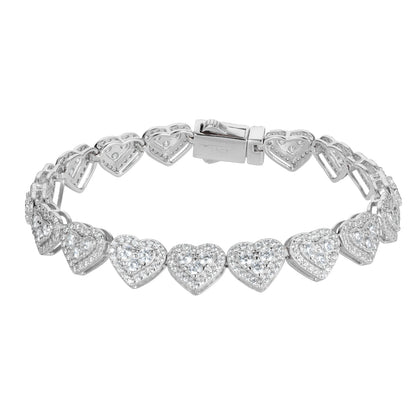 8mm Heart-Shaped Tennis Bracelet