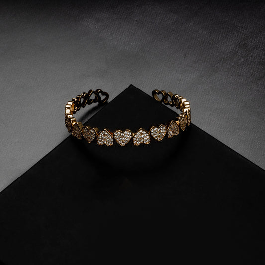 8mm Heart Bangle Bracelet