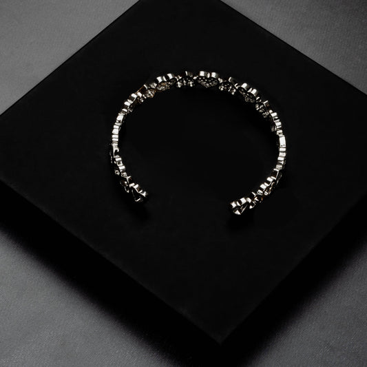 ICERIME 8mm Heart Bangle Bracelet