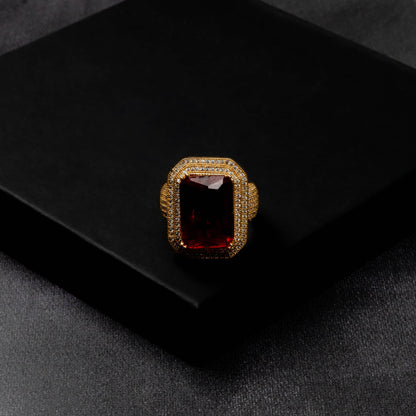 Iced Out Ruby Ring