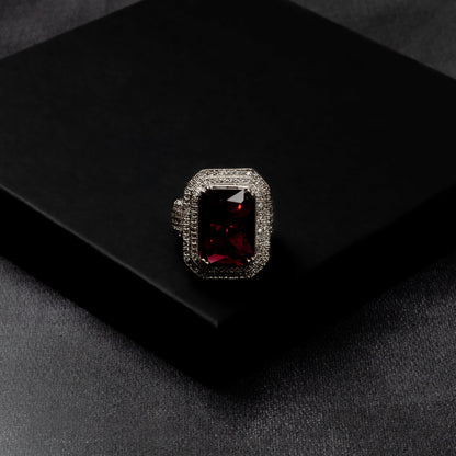 Iced Out Ruby Ring