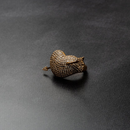 Iced Cupid Arrow Ring