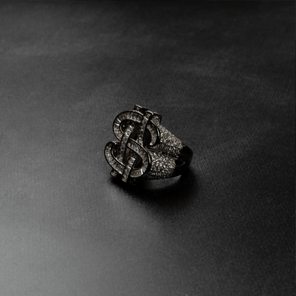 Iced Dollar Sign Ring