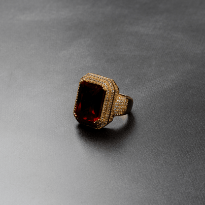 Iced Out Ruby Ring