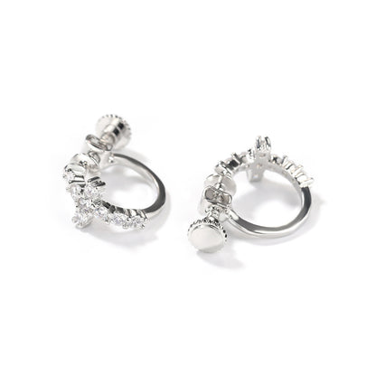 Black Spiral Buckle Cross Earrings