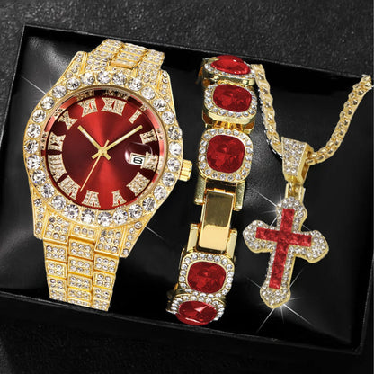 Cuban Cross Bracelet Diamond Set